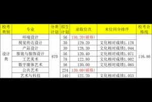 2024年四川美术学院设计类专业录取分数线